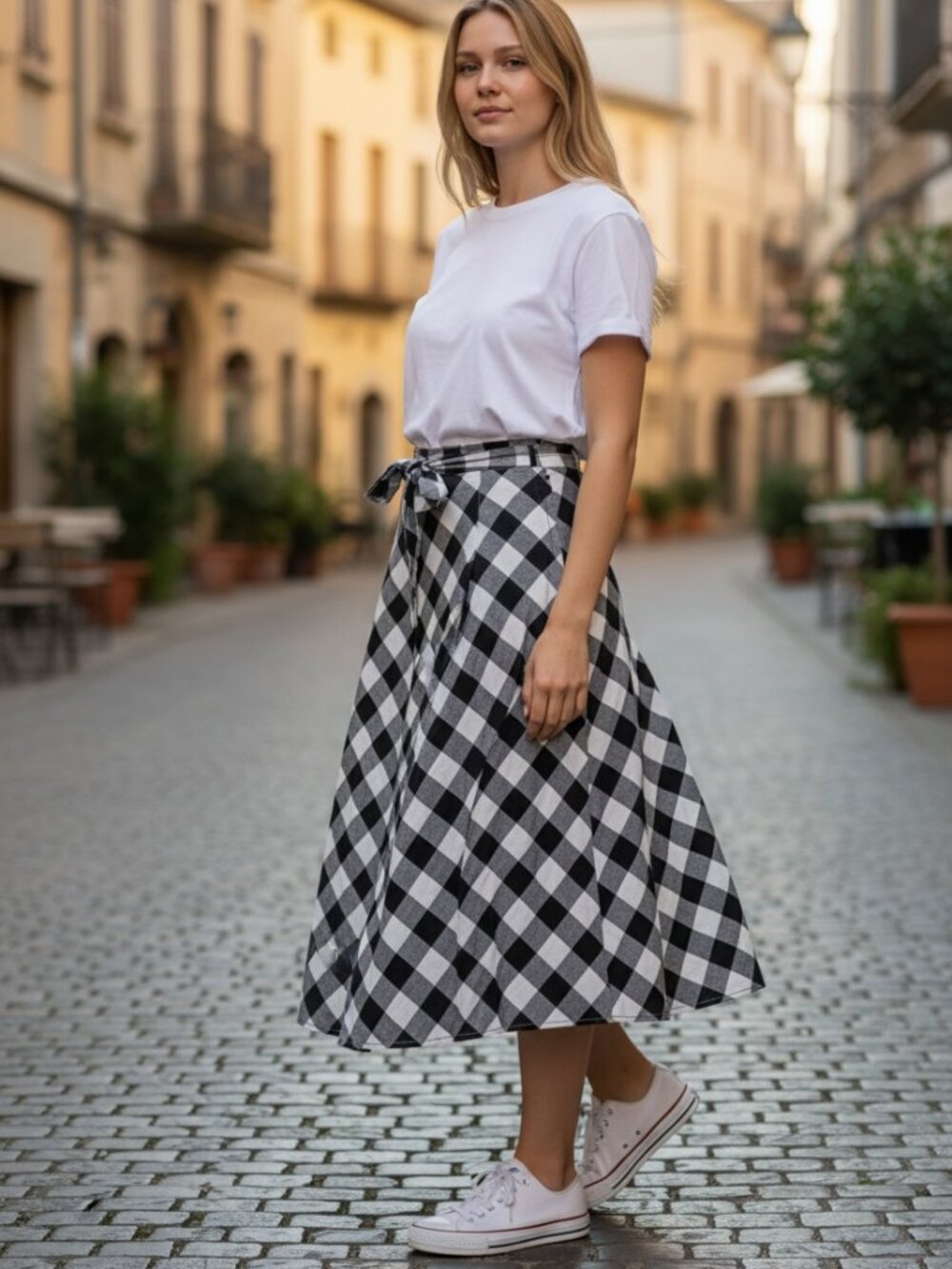 Kate Spade ♠️ Gingham Mainline 🔥Skirt Black White 🏁 Checkered Size 6 🏷️ NWT‼️